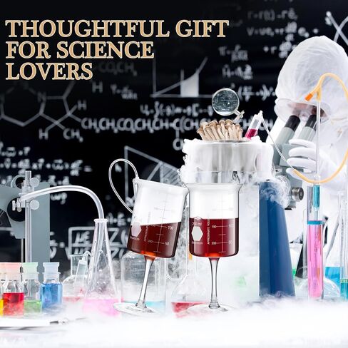 1 Pcs Laboratory Beaker Wine Glasses, 8.5 oz Chemistry Glasses Thick Glass for Wine Borosilicate Glass with Graduated Chemistry Glassware Pharmacy Science Gift in Saudi Arabia