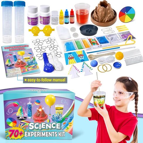 Unglinga 50+ Science Lab Entreament Kit for Kids ، STEM أنشطة STEM تلعب العلماء الهدايا للبنين فتيات كيمياء مجموعة ، الأحجار الكريمة ، ثوران البركان in Kuwait