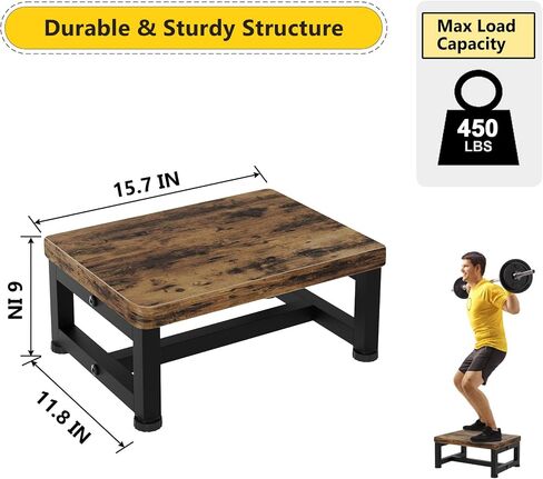 Step Stools for Adults Kids, Sturdy Wooden Stepping Stools with 450LB Capacity, Anti-Slip Bed Steps Stool for High Beds, Foot Stool One Step Stool for Kitchen Bathroom Bedroom, Black in Saudi Arabia