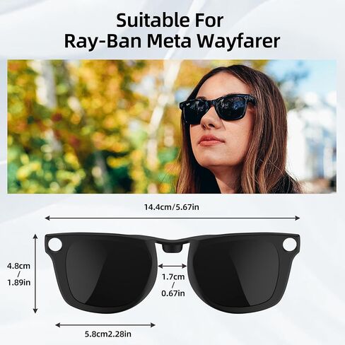 مقطع RCSTYLE المستقطب متوافق مع Ray-Ban Meta Wayfarer (RW4006 Size M Standard 50-22) SMART GANSES CLOON CLIN in Kuwait