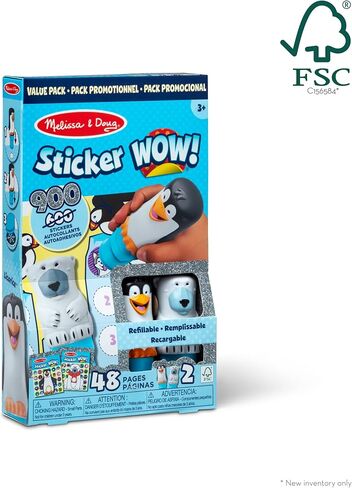 Melissa & Doug Sticker Wow Pets (Dog and Cat) Back Pack Arts and Crafts Collectibles - 2 منصات النشاط ، 2 من طوابع الملصق in Kuwait