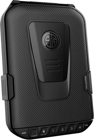 Vaultek LifePod 1.0 Sig Sauer Edition | صندوق قفل بيومترية الوعرة وآمنة قضية سفر مقاومة للماء | لوحة المفاتيح الخلفية ، وصول رمز 4 - DIGIT ، ومقلب مضاد للإعجاب | مجموعة سلسلة التوقيع in Kuwait