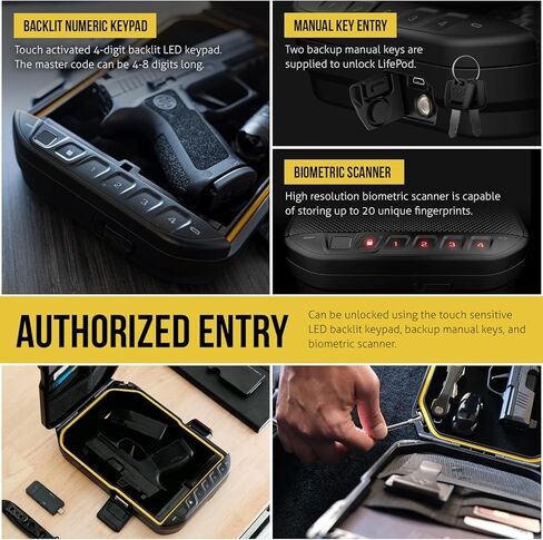 Vaultek LifePod 1.0 Sig Sauer Edition | صندوق قفل بيومترية الوعرة وآمنة قضية سفر مقاومة للماء | لوحة المفاتيح الخلفية ، وصول رمز 4 - DIGIT ، ومقلب مضاد للإعجاب | مجموعة سلسلة التوقيع in Kuwait