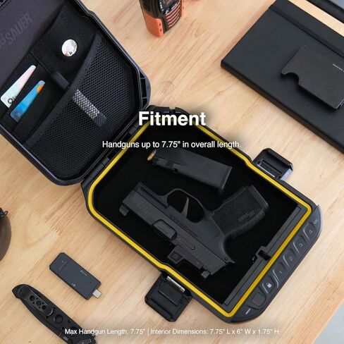 Vaultek LifePod 1.0 Sig Sauer Edition | صندوق قفل بيومترية الوعرة وآمنة قضية سفر مقاومة للماء | لوحة المفاتيح الخلفية ، وصول رمز 4 - DIGIT ، ومقلب مضاد للإعجاب | مجموعة سلسلة التوقيع in Kuwait