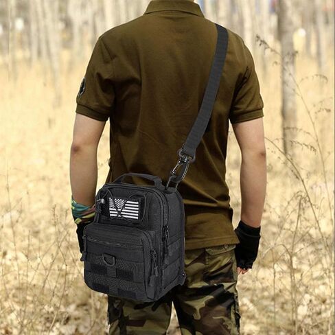 GMAK Tactical Sling Bag for Men, Small Tactical Shoulder Bag Backpack, Outdoor Military Rover Bags Travel Hiking Daypacks, Tactical EDC Crossbody Chest Bag Pack for Hiking, Cycling, Hunting, Black in Saudi Arabia