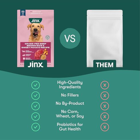 Jinx Premium Dry Dog Food, Real Salmon, Brown Rice & Sweet Potato Kibble with Superfoods & Probiotics, No Fillers, for All Lifestages, 11.5lb in Kuwait