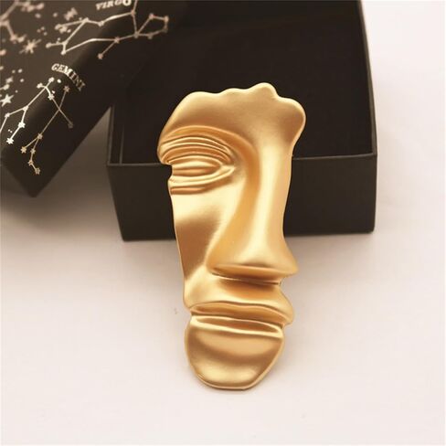 Vintage Mask Brooch Pinc for Women Men Human Face Lapel Pins Abstract Art Brooch Clip Sweater Dress Suit Backpack Brooches Pins Minimalist Jewelry Gifts (Silver) in Saudi Arabia