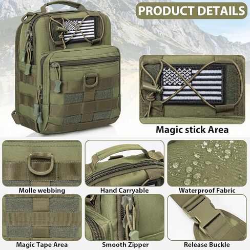 GMAK Tactical Sling Bag for Men, Small Tactical Shoulder Bag Backpack, Outdoor Military Rover Bags Travel Hiking Daypacks, Tactical EDC Crossbody Chest Bag Pack for Hiking, Cycling, Hunting, Black in Kuwait