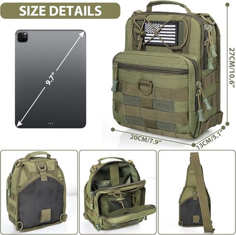 GMAK Tactical Sling Bag for Men, Small Tactical Shoulder Bag Backpack, Outdoor Military Rover Bags Travel Hiking Daypacks, Tactical EDC Crossbody Chest Bag Pack for Hiking, Cycling, Hunting, Black in Kuwait