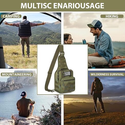 GMAK Tactical Sling Bag for Men, Small Tactical Shoulder Bag Backpack, Outdoor Military Rover Bags Travel Hiking Daypacks, Tactical EDC Crossbody Chest Bag Pack for Hiking, Cycling, Hunting, Black in Kuwait