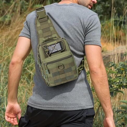 GMAK Tactical Sling Bag for Men, Small Tactical Shoulder Bag Backpack, Outdoor Military Rover Bags Travel Hiking Daypacks, Tactical EDC Crossbody Chest Bag Pack for Hiking, Cycling, Hunting, Black in Kuwait