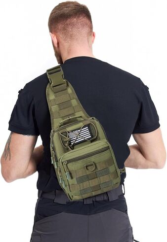 GMAK Tactical Sling Bag for Men, Small Tactical Shoulder Bag Backpack, Outdoor Military Rover Bags Travel Hiking Daypacks, Tactical EDC Crossbody Chest Bag Pack for Hiking, Cycling, Hunting, Black in Kuwait