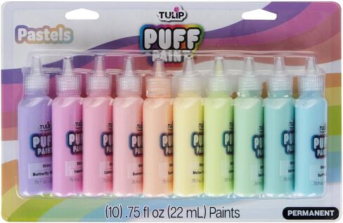 Tulip Puff Paint Glow in the Dark Colors 10-pack, Multi-Surface, Premium Quality, Nontoxic & Waterproof Craft Paint, Permanent on Fabric, 10-pack in Kuwait