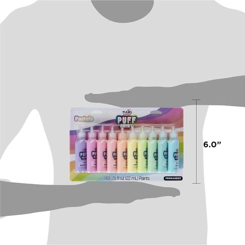 Tulip Puff Paint Glow in the Dark Colors 10-pack, Multi-Surface, Premium Quality, Nontoxic & Waterproof Craft Paint, Permanent on Fabric, 10-pack in Kuwait