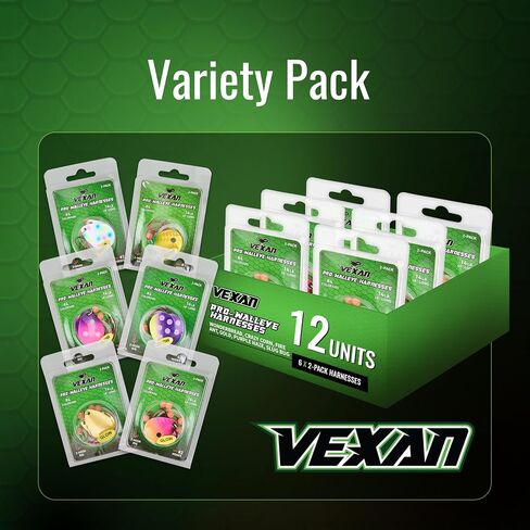 Vexan Glow Walleye Spinner Rig – Worm Harness with Live Bait Rig for Walleye Fishing, Crawler Harness and Fishing Lures (12-Count, Variety Pack) in Saudi Arabia