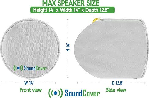 Black 600D Marine Wake Tower Speaker Covers – Large (H 14" × W 14" × D 12.8") – Weather-Resistant Covers for Marine & ATV Speakers in Kuwait