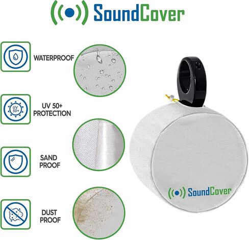 Black 600D Marine Wake Tower Speaker Covers – Large (H 14" × W 14" × D 12.8") – Weather-Resistant Covers for Marine & ATV Speakers in Kuwait