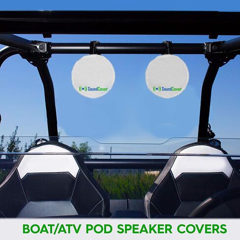 Black 600D Marine Wake Tower Speaker Covers – Large (H 14" × W 14" × D 12.8") – Weather-Resistant Covers for Marine & ATV Speakers in Kuwait