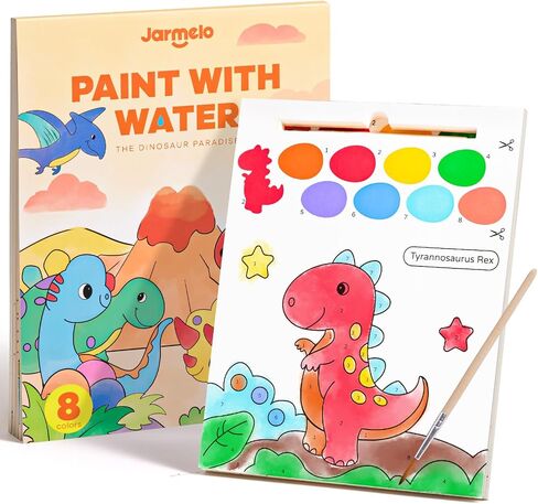 Jar Melo Paint with Water Books for Toddlers, Mess Free Watercolor Painting Activity for Kids Ages 1-3, 2-4, 4-6, Paint by Number Art Craft Coloring Gift with Brush, Kids Stocking Stuffers, Animals in Saudi Arabia
