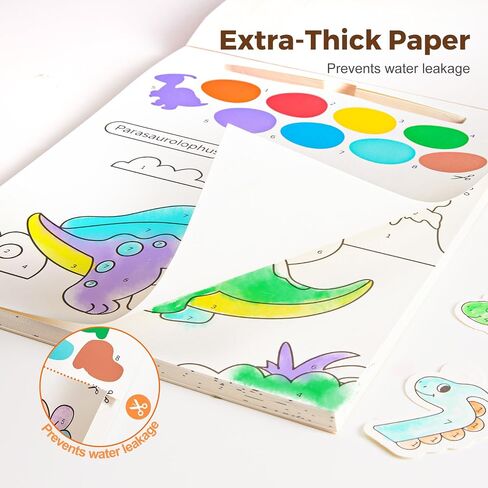 Jar Melo Paint with Water Books for Toddlers, Mess Free Watercolor Painting Activity for Kids Ages 1-3, 2-4, 4-6, Paint by Number Art Craft Coloring Gift with Brush, Kids Stocking Stuffers, Animals in Saudi Arabia