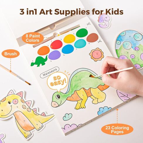 Jar Melo Paint with Water Books for Toddlers, Mess Free Watercolor Painting Activity for Kids Ages 1-3, 2-4, 4-6, Paint by Number Art Craft Coloring Gift with Brush, Kids Stocking Stuffers, Animals in Saudi Arabia