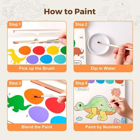 Jar Melo Paint with Water Books for Toddlers, Mess Free Watercolor Painting Activity for Kids Ages 1-3, 2-4, 4-6, Paint by Number Art Craft Coloring Gift with Brush, Kids Stocking Stuffers, Animals in Saudi Arabia