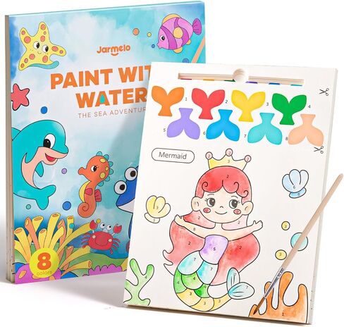 Jar Melo Paint with Water Books for Toddlers, Mess Free Watercolor Painting Activity for Kids Ages 1-3, 2-4, 4-6, Paint by Number Art Craft Coloring Gift with Brush, Kids Stocking Stuffers, Animals in Saudi Arabia