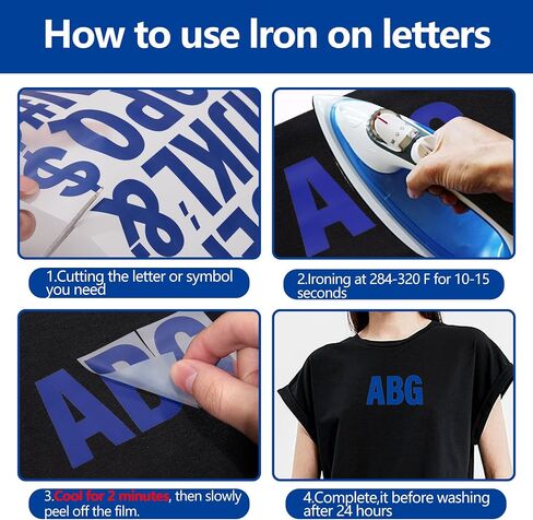 8 Sheets 352 Pieces Iron On Letters for Clothing, 2 Inch Heat Transfer Letter Patches, Colorful Iron On Vinyl Alphabet Letters with A-Z for Backpack，Jerseys，Fabric T-Shirts Printing DIY Craft in Saudi Arabia