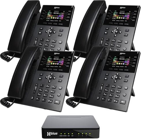 XBLUE QB1 System Bundle with 10 IP8g IP Phones Including Auto Attendant, Voicemail, Cell & Remote Phone Extensions & Call Recording in Saudi Arabia