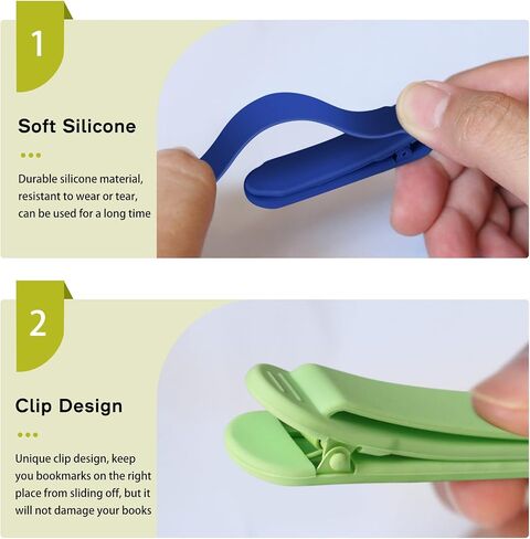 SMUK 3 Pieces Silicone Bookmark, Unique Automatic Bookmarks for Book Lovers Reading Women Men Teens Teachers, Book Mark Book Page Keeper Reading Gifts for Reading Lovers in Saudi Arabia
