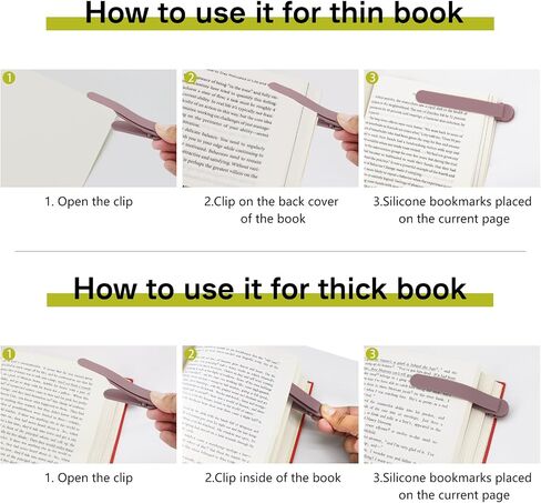 SMUK 3 Pieces Silicone Bookmark, Unique Automatic Bookmarks for Book Lovers Reading Women Men Teens Teachers, Book Mark Book Page Keeper Reading Gifts for Reading Lovers in Saudi Arabia