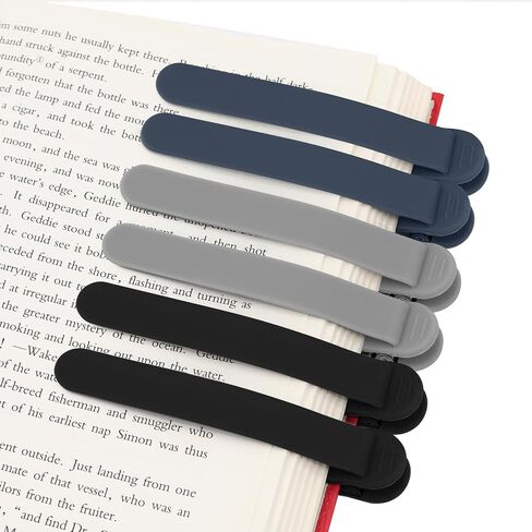 SMUK 3 Pieces Silicone Bookmark, Unique Automatic Bookmarks for Book Lovers Reading Women Men Teens Teachers, Book Mark Book Page Keeper Reading Gifts for Reading Lovers in Saudi Arabia