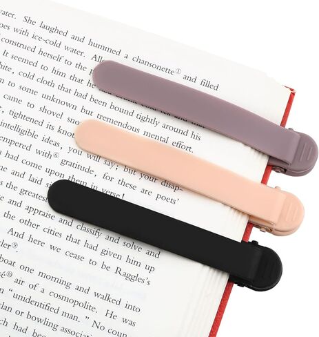 SMUK 3 Pieces Silicone Bookmark, Unique Automatic Bookmarks for Book Lovers Reading Women Men Teens Teachers, Book Mark Book Page Keeper Reading Gifts for Reading Lovers in Kuwait