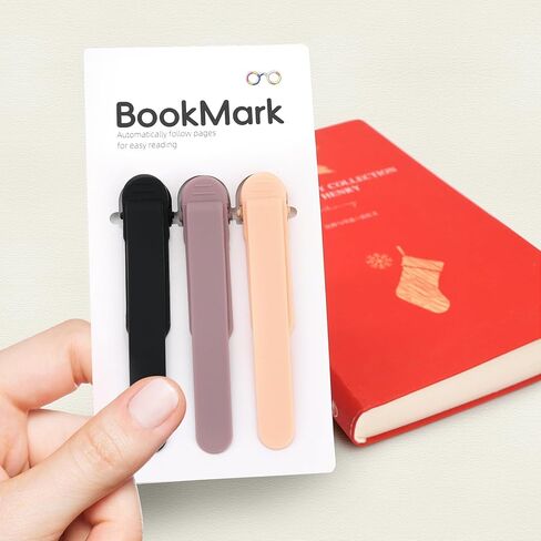SMUK 3 Pieces Silicone Bookmark, Unique Automatic Bookmarks for Book Lovers Reading Women Men Teens Teachers, Book Mark Book Page Keeper Reading Gifts for Reading Lovers in Kuwait