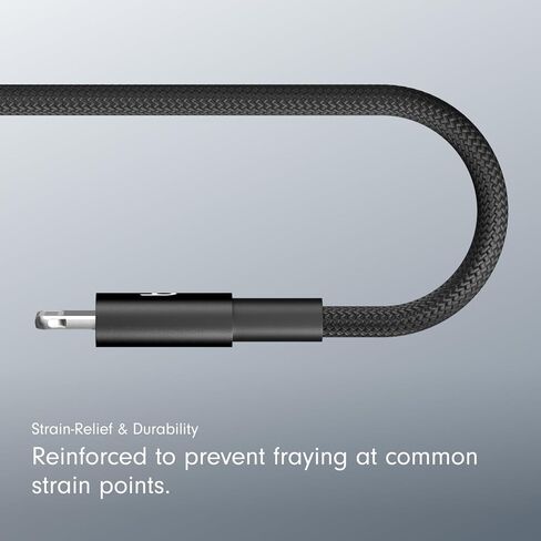 Beats USB-C to Lightning Woven Cable Fast Charging Durable/Tangle-Free Compatible Charger for Apple Devices w Lightning Ports (1.5 m, 5 ft) - Bolt Black in Kuwait