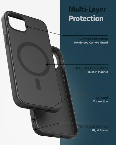Slimshield المغطاة بحالة مقطع الحزام iPhone 16 مع حافظة الهاتف (متوافقة مع Magsafe) Matte Black (iPhone 16) in Kuwait