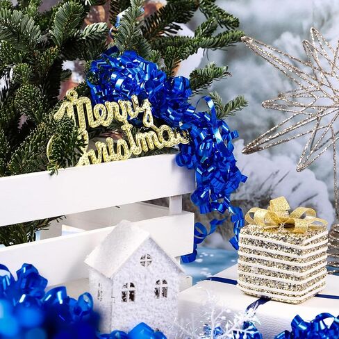 WRAPAHOLIC 12-Count Gold Self-Adhesive Curly Bows Gift Wrap Accessory - Perfect for Christmas, Birthday, Holiday, Party Favors Decorations in Saudi Arabia
