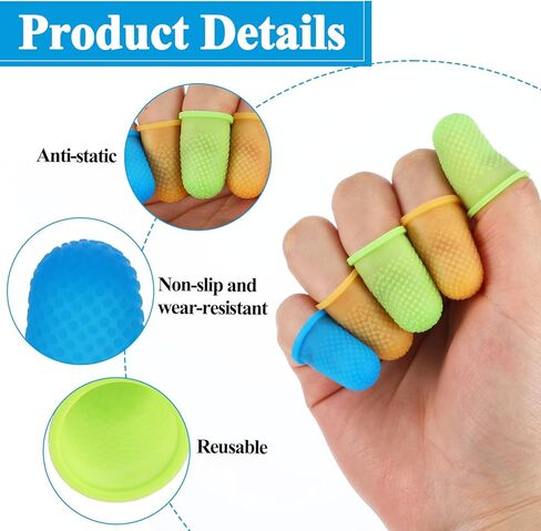 15 pcs Rubber Finger Thimbles 3 Different Colors Finger Protector Covers Reusable Finger Tip Protector Pads Grips for Paperwork Cutting Embroidery Money Counting Crafts Making in Saudi Arabia