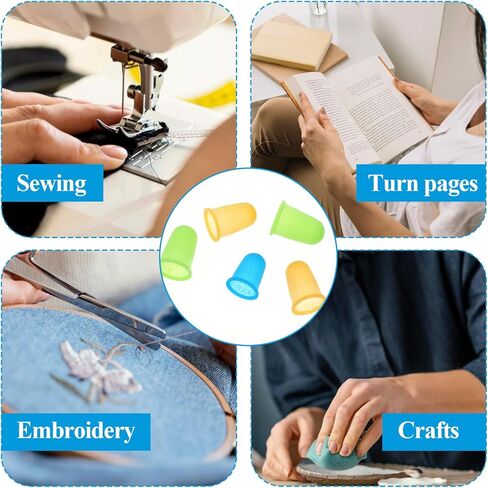 15 pcs Rubber Finger Thimbles 3 Different Colors Finger Protector Covers Reusable Finger Tip Protector Pads Grips for Paperwork Cutting Embroidery Money Counting Crafts Making in Saudi Arabia