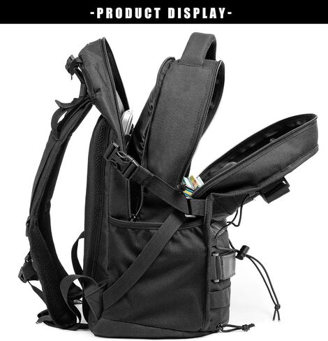Tactical Military Backpack 30L Molle Assault Pack Army Rucksack, Heavy Duty for Hiking Camping Travel 3-Day Bug Out Bag (Black) in Kuwait