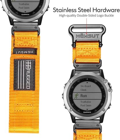Nylon Sports Watch Band, 26mm Military Strap Compatible with Garmin Instinct 3 50mm/Fenix 8 51mm/7X/7X Pro/6X/6X Pro/5X/5X Plus, Tactix 7 Pro/ Delta, Quatix 6X/5X, Descent MK1/MK2, Instinct 2X, Foretrex 601/701, Enduro /Enduro 2/ Enduro 3, D2 in Kuwait