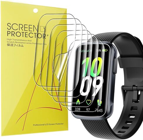 Compatible for TIMU Fitness Tracker Screen Protector, [6 Pack] Full Coverage TPU Clear Film Compatible for TIMU T32 1.47 Inches Fitness Tracker (6 Pack) in Kuwait