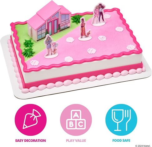 DecoPac Barbie Rings, 24 Barbie Silhouette Cupcake Decorations, Pink Glitter Cake Toppers For Birthday, Parties, Celebrations - 24 Pack in Saudi Arabia