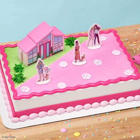 DecoPac Barbie Rings, 24 Barbie Silhouette Cupcake Decorations, Pink Glitter Cake Toppers For Birthday, Parties, Celebrations - 24 Pack in Saudi Arabia