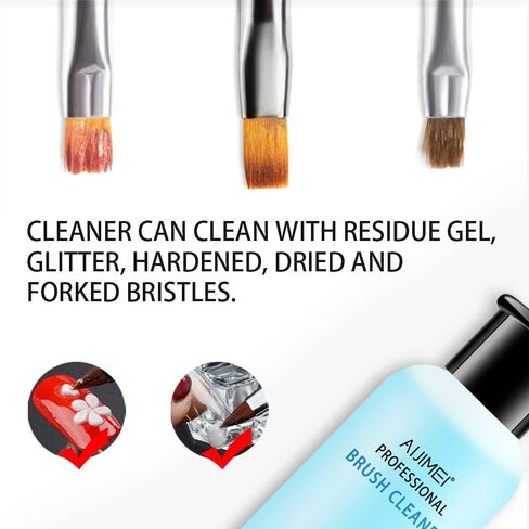 AIJIMEI Acrylic Nail Brush Cleaner Acrylic Brush Cleaner Liquid Acrylic Paint Brush Cleaner Nails Artist Acrylic Brush Cleaner 120ml/4 FL.OZ in Saudi Arabia