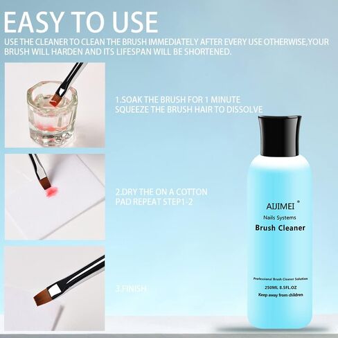 AIJIMEI Acrylic Nail Brush Cleaner Acrylic Brush Cleaner Liquid Acrylic Paint Brush Cleaner Nails Artist Acrylic Brush Cleaner 120ml/4 FL.OZ in Saudi Arabia