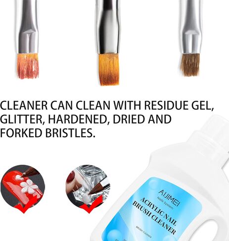 AIJIMEI Acrylic Nail Brush Cleaner Acrylic Brush Cleaner Liquid Acrylic Paint Brush Cleaner Nails Artist Acrylic Brush Cleaner 120ml/4 FL.OZ in Saudi Arabia