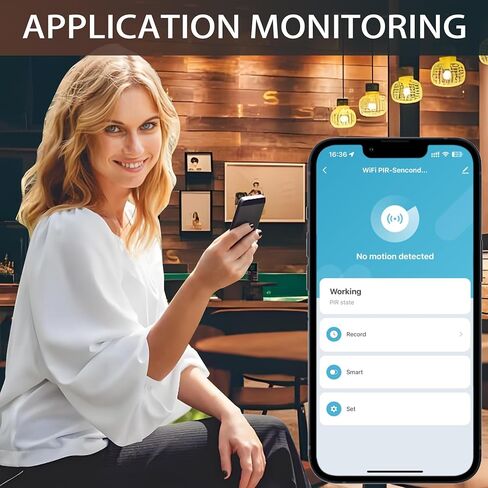 Smart Motion Sensor, WiFi PIR Motion Sensor for Alarm System, Mini Infrared Motion Sensor with App Remote Monitoring, Triggering Lights and Scenes, Compatible with Alexa.1 PCS in Kuwait