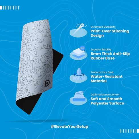 Foundr Topograph Canyon Deskpad Full XL Desk Desk Desk Desk Desk Mamer مع حواف مخيط 5 ملم غير قابلة للانزلاق مقاومة للماء كمبيوتر محمول كمبيوتر Mousepad للمكتب والمنزل-36 × 16 في in Kuwait