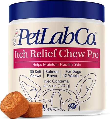 PetLab Co. Itch Relief Chew Pro for Dogs – Omega 3 for Dogs Itch Supplement - Packed with Beneficial Fatty Acids for Healthy Skin – Seasonal Allergies Support in Saudi Arabia
